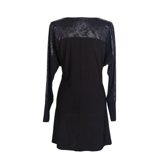 Artex Fashions Women's Size M Black Half Zip Tunic Distressed Long Sleeve NWT - Picture 3 of 4